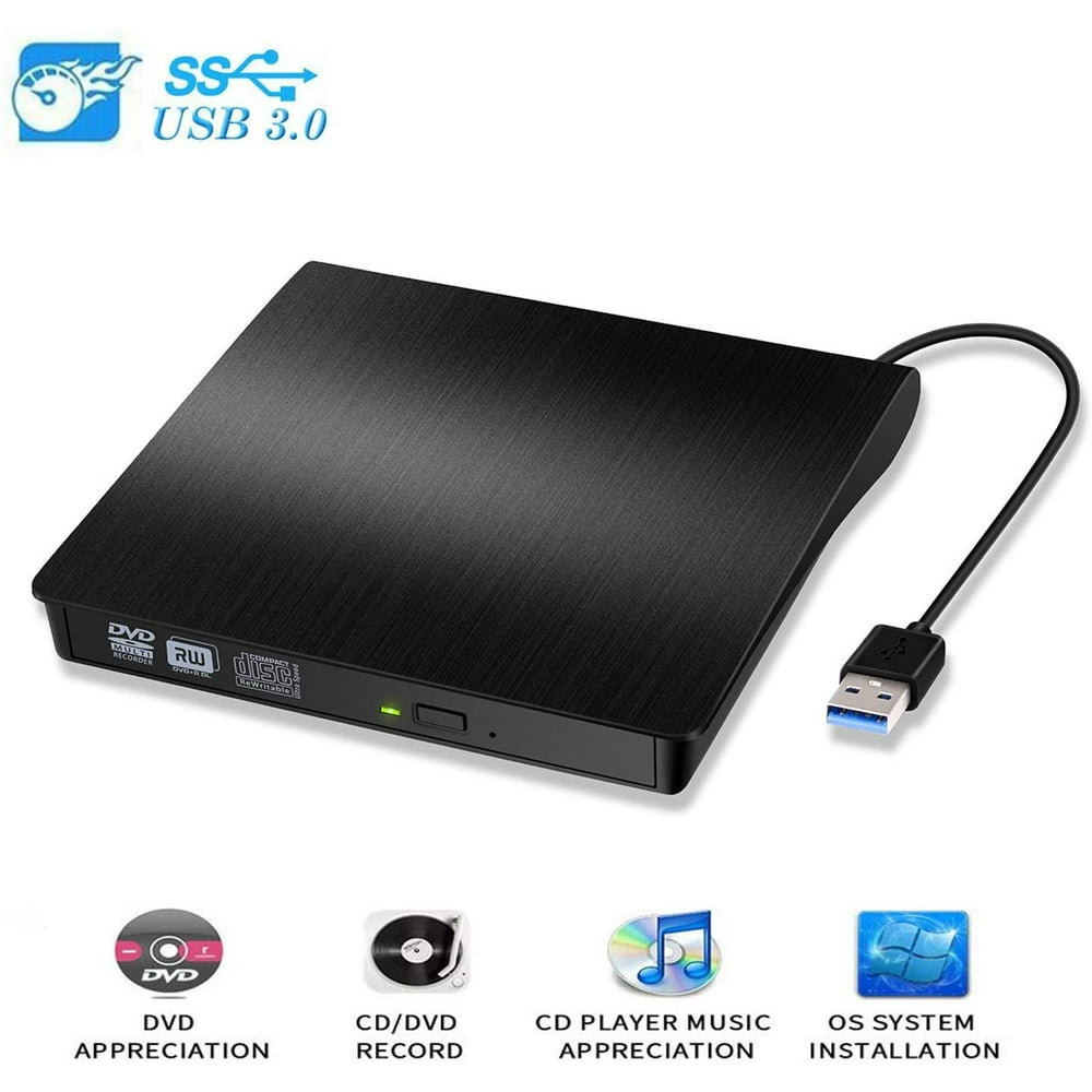 External CD Drive, USB 3.0 Portable CD/DVD +/RW Drive Slim DVD/CD ROM