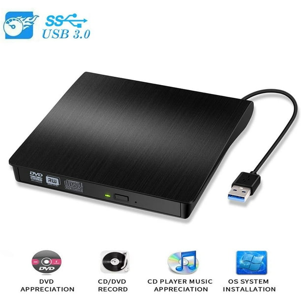 External CD Drive, USB 3.0 Portable CD/DVD +/RW Drive Slim DVD/CD ROM
