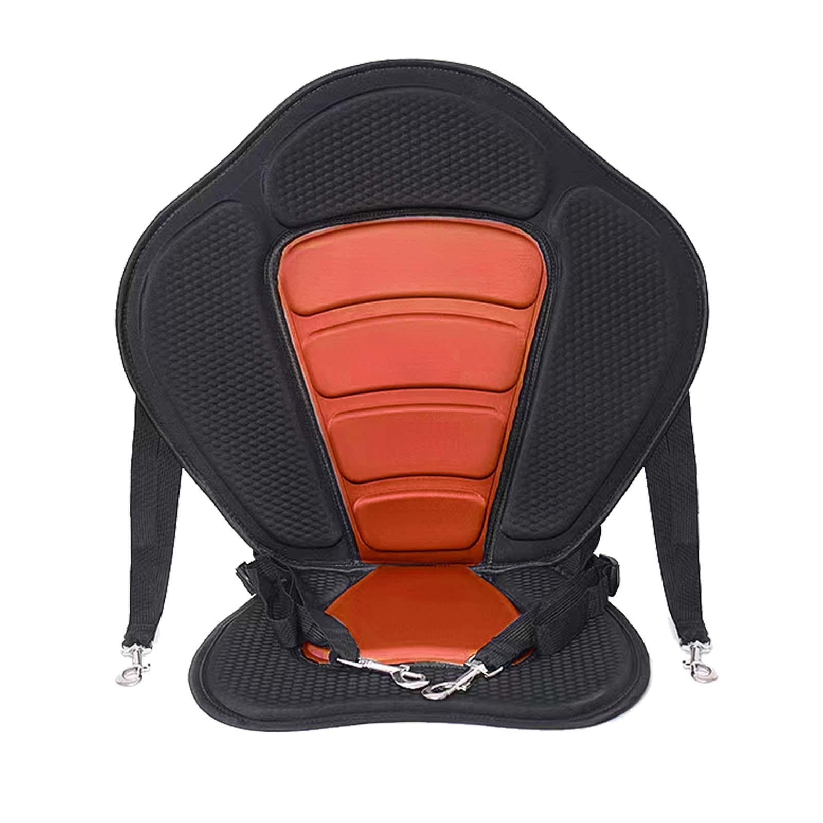 Kayak Seat Cushion with Detachable Back Replacement Nonslip Canoe Backrest Seat Padded Seat Pad for Park Rafting Sit in Canoeing Backpacking Orange with Bag