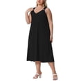 thumbnail image 4 of Vestido de verano sin mangas de talla grande para mujer Agnes Orinda, vestido maxi casual de tanque 1X negro, 4 of 5