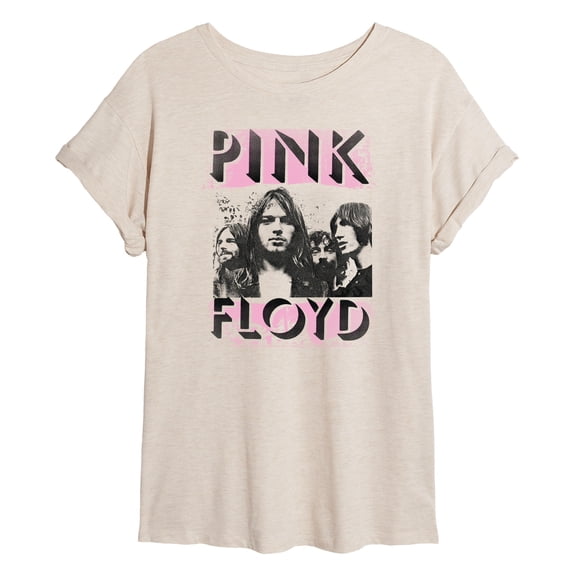 Pink Floyd - Band Pink Logo - Juniors Oversized Graphic T-Shirt