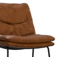thumbnail image 5 of Modern Counter Height Stools Set of 2, Camel Brown Faux Leather, 5 of 6
