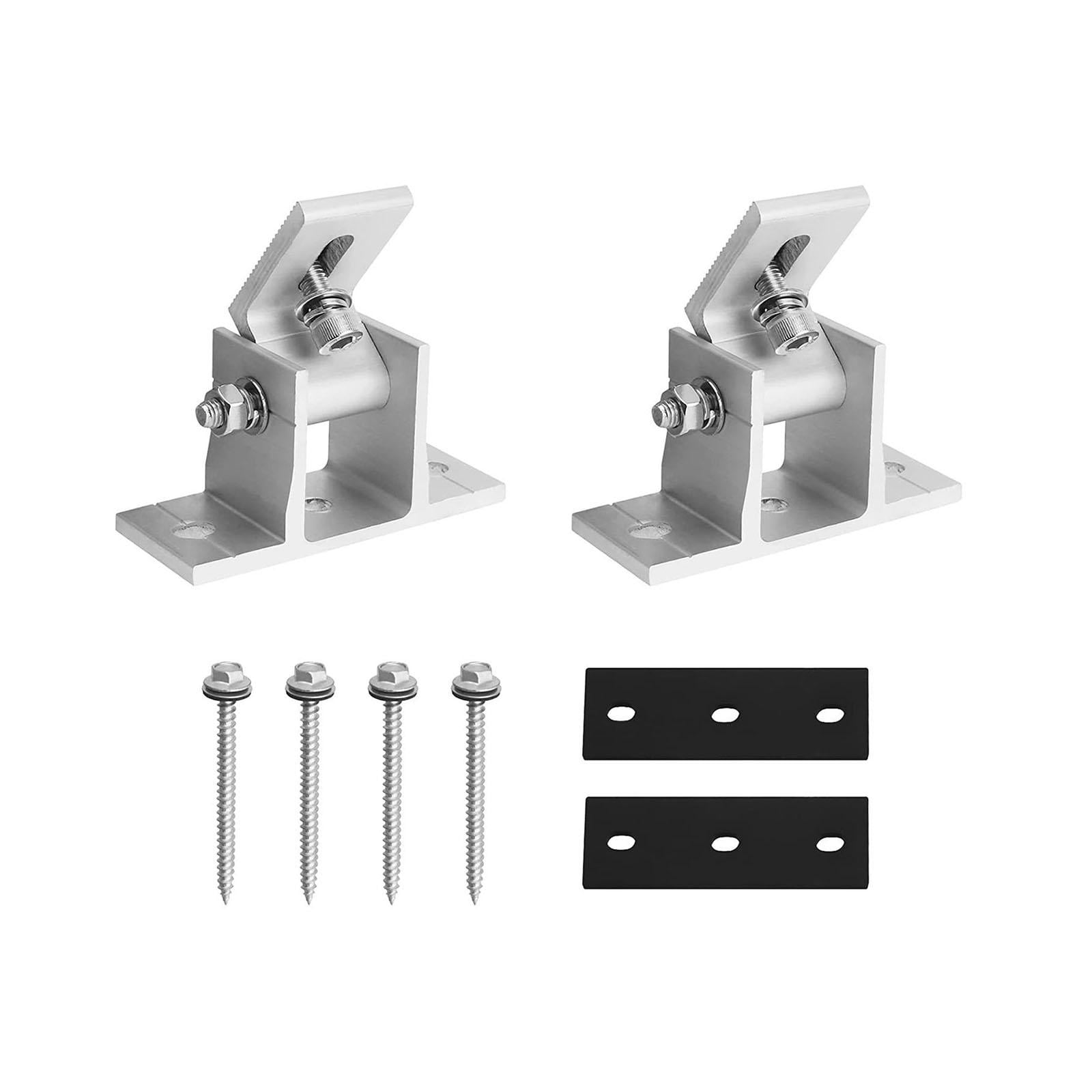 Baoblaze 2 Pieces Mounting Brackets Roof Panels Z Bracket High Performance Adjustable Solar Module Holder for Ship RV Roof