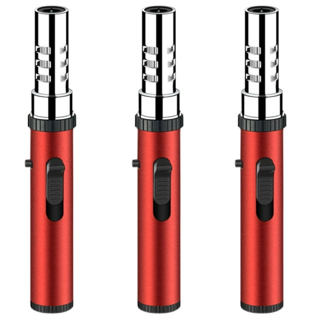 Encendedor Compacto Rellenable UltraTorchRed 3 Pzas Rojo Recargable Metal Gas Butano.
