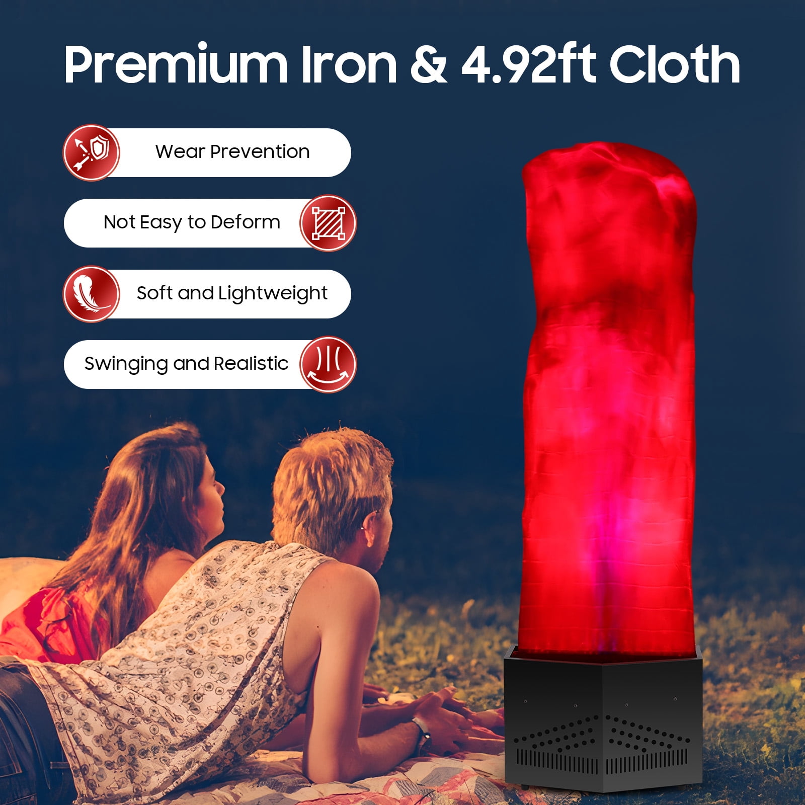 Peakora 24 LED Red + Blue Fake Flame Light Stage Show Fire Flame Lighting Disco