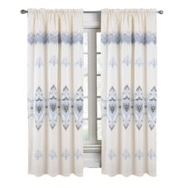 RT Designers Collection Bonnie Macrame Rod Pocket Room Darkening Curtain Panels for Living Room 52" x 84" Beige