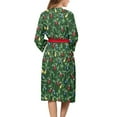 thumbnail image 2 of Yuyamidu Colorful Light Robes for Women Christmas Robe Lingerie Xmas Bathrobe Green Nightgown Sleepwear Soft Loungewear Loose Fit 3/4 Sleeves Sleep Dress Size M, 2 of 7
