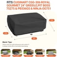 thumbnail image 2 of Gaspro 24 Inch Grill Cover Fits Cuisinart CGG-306 Chef's Style, Royal Gourmet 24" Griddle, Ninja OG751, Pit Boss 75275 & PB336GS and Most 2-Burner Portable Grills, Waterproof Griddle Cover, Black, 2 of 10