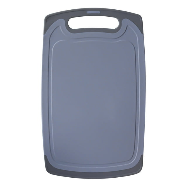 RXIRUCGD Planches à Découper, Planches à Découper en Plastique pour la Cuisine Planche à Hacher avec Rainures à Jus Poignées à Prise Facile, Gris