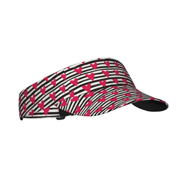 Easygdp Hearts And Lines for Stretchy Visor - Unisex Visor Hat for Men and Women, UPF 50 Sun Protection Visor, Ultra-Light