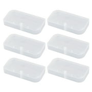 6Pcs Clear Plastic Box Parts Storage Case Storage Collection Organizer Container with Lid for Small Parts Office Supplies Size M