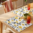 thumbnail image 4 of Yellow Grey Spring Floral Placemats Set of 8 Elegant Botanical Summer Place Mats Indoor Wipeable Table Mats Washable Cloth Dining Table Placemats for Kitchen Holiday Party Home Decor 13x19 Inch, 4 of 9