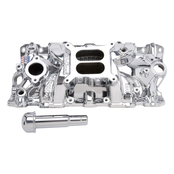 Edelbrock 27034 Performer EPS Intake Manifold; Endurashine; 4 bbl Carb