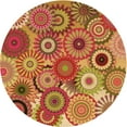 thumbnail image 1 of Ahgly Company Machine Washable Indoor Round Transitional Yellow Area Rugs, 5' Round, 1 of 7