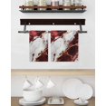 thumbnail image 3 of Marble Red Kitchen Dish Towels for Drying Dishes Set of 3, Modern Abstract Gold White Brick Stone Motif Waffle Weave Microfiber Hand Tea Bathroom Towels Quick Dry & Absorbent Towel 15.7x23.6, 3 of 7