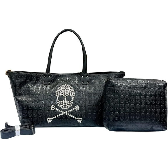 Handbags and Purses for Women Color Skull Satchel PU Leather Shoulder Tote Bags Rivet Wallets Crossbody Bags