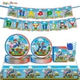 thumbnail image 2 of SUPER-MARIO 82/92 PCS Party Supplies, Party Tableware, Disposable Paper Plates- Napkins-Forks Dinnerware Set, 2 of 15