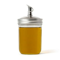 Jarware Stainless Steel Oil Cruet Lid, Wide Mouth Mason Jars, 3.35" x 3.35" x 2"