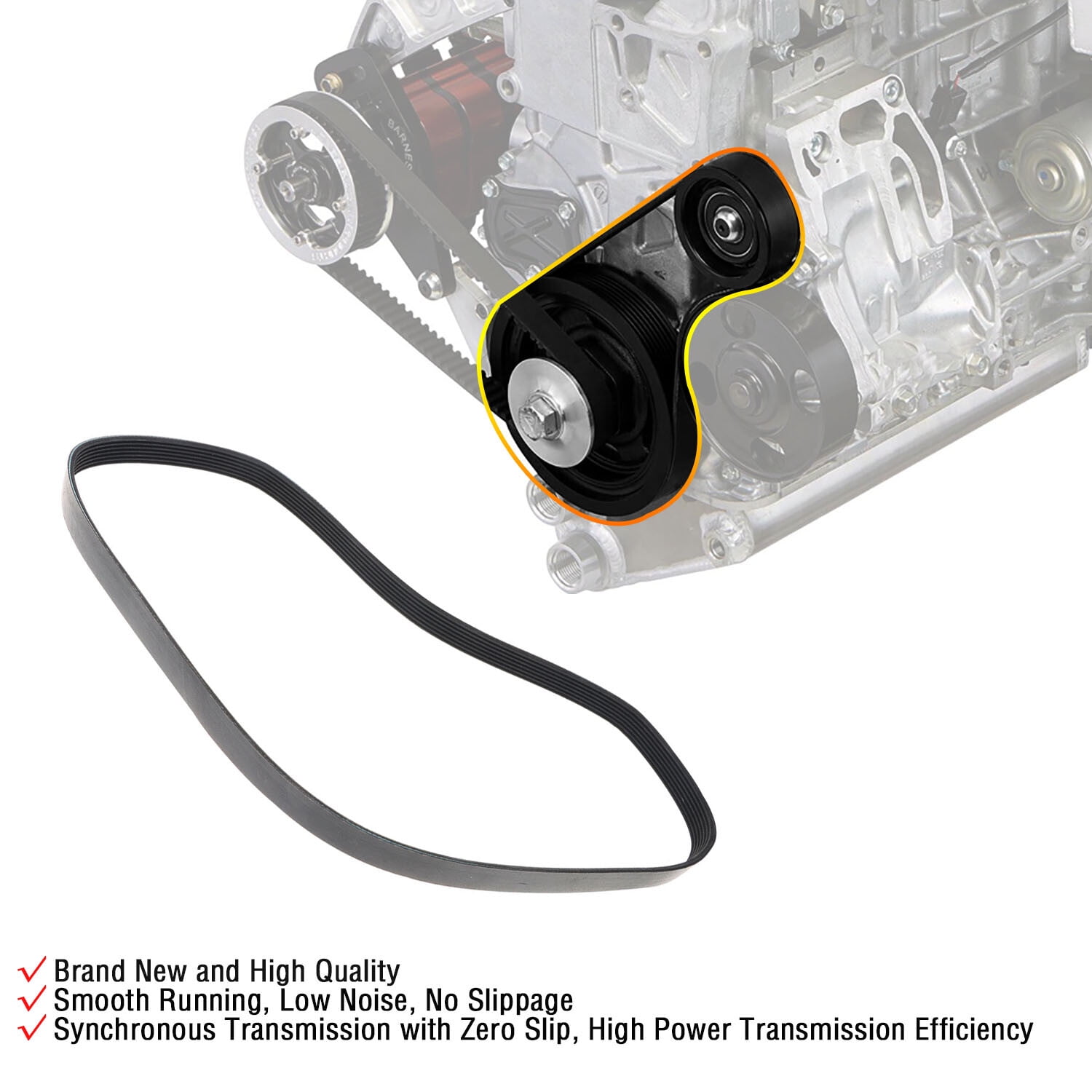 Serpentine Drive Belt Fit for Nissan Altima Maxima Murano 3.5L 2007-2014