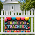 thumbnail image 5 of LUUFILx Thank You Teachers Banner Backdrop for Teacher Appreciation Decoration Classroom Party Supplies Colorful Chalkboard Background School Event Decor, 5 of 7