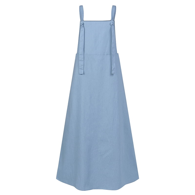 denim overall maxi dress