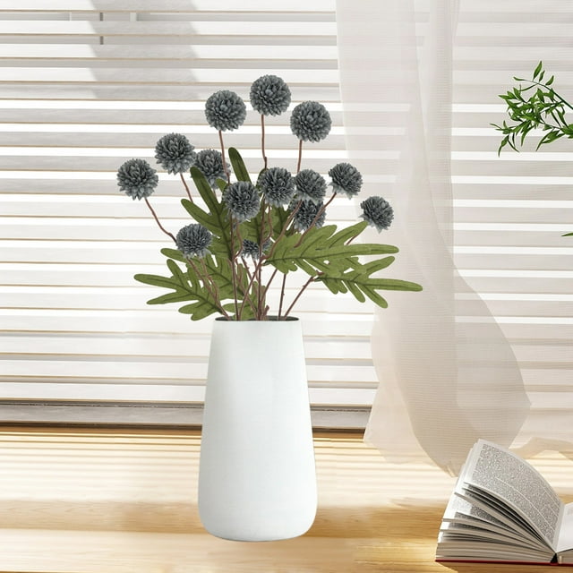 Juego de 4 flores artificiales de seda de 5 cabezas de cebolleta y crisantemo | Plantas suculentas de plástico | Tallos suaves y flexibles | Decoración para bodas en interiores | Arreglo de mesa e