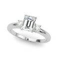 thumbnail image 3 of Lina Jewelry 1.92 Ct Emerald Cut Moissanite Solitaire Engagement Ring with Accents - Trilogy 3 Stone Wedding Rings for Women's - 14K White Gold Plated Moissanite Jewelry for Bridal, 3 of 6
