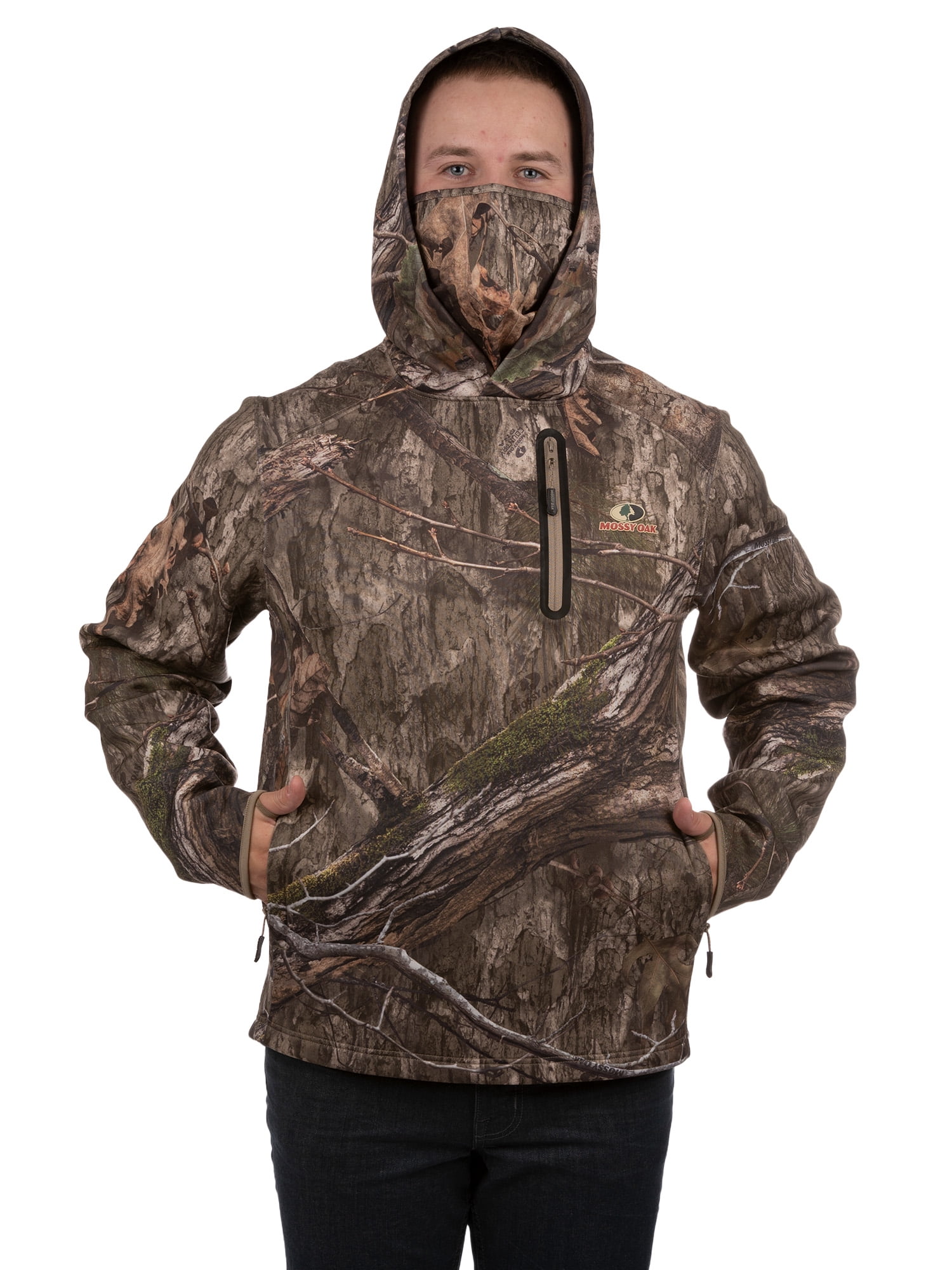 Mossy Oak Country DNA Mens Premium Warming Hoodie with Neck Gaiter