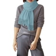 thumbnail image 3 of Women's Solid Color Winter Scarf with Tassels Versatile Soft Neck Warmer for Autumn and Cold Weather, 3 of 5