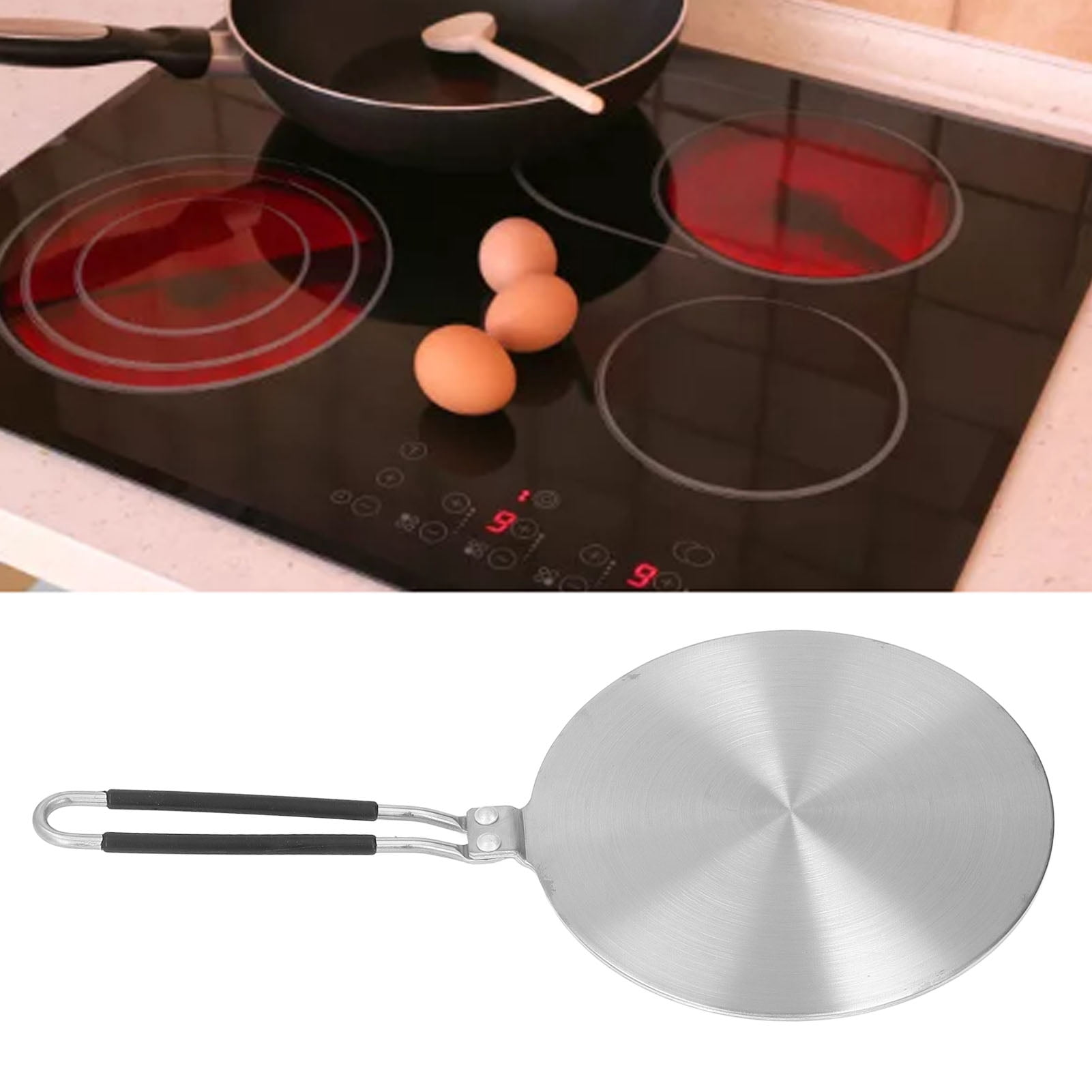 M Buder Stainless Steel Gas Electric Stovetop Heat Diffuser Ring Plate Induction Cooker Heat Conduction Plate Kitchen Accessories 7.7 Inches / 19.5 cm