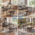 thumbnail image 5 of 43" Dining Room Table Set for 2-4, 4 Piece Retro  Wooden Kitchen Table Set with Bench and 2 Chairs with Storage Rack, Small Space and Breakfast Nook, 5 of 12