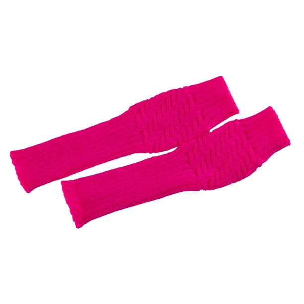Puños de piel sintética para muñecas: calentadores de brazos sin dedos para mujer, guantes elásticos de invierno, guantes acrílicos, guantes largos