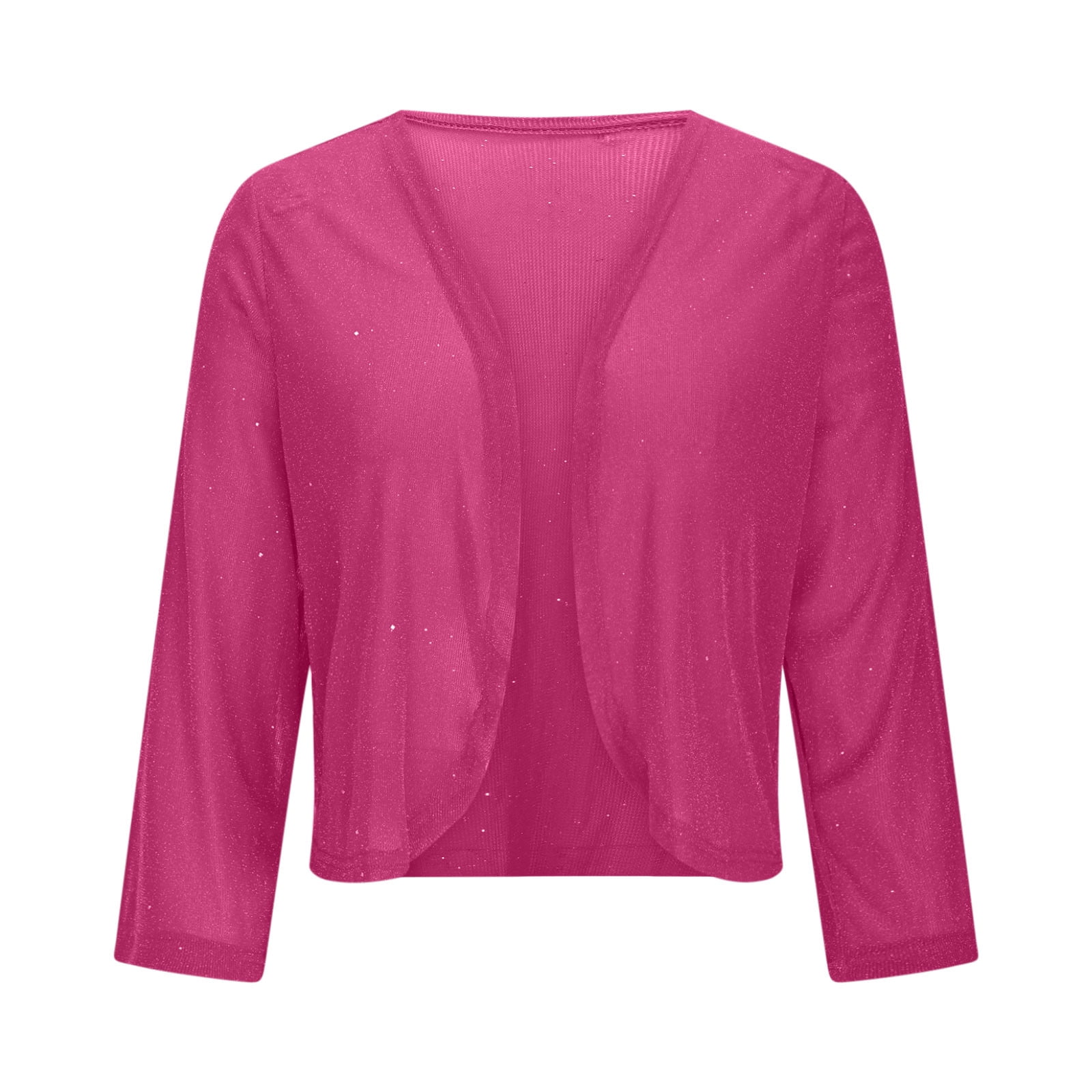Gpaecead Women's Elegant Sheer Cover Up - Open Front Sparkly