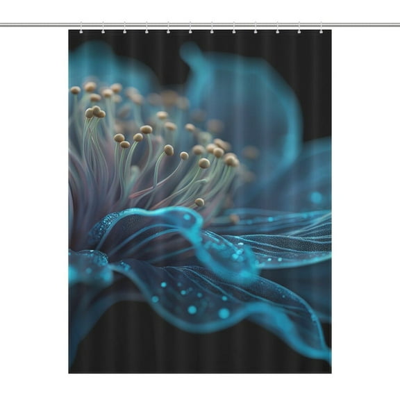 Dahlia Flower Shower Curtain for Bathroom Bath Curtain Polyester Fabric Waterproof Bathroom Curtain with 12 Hooks