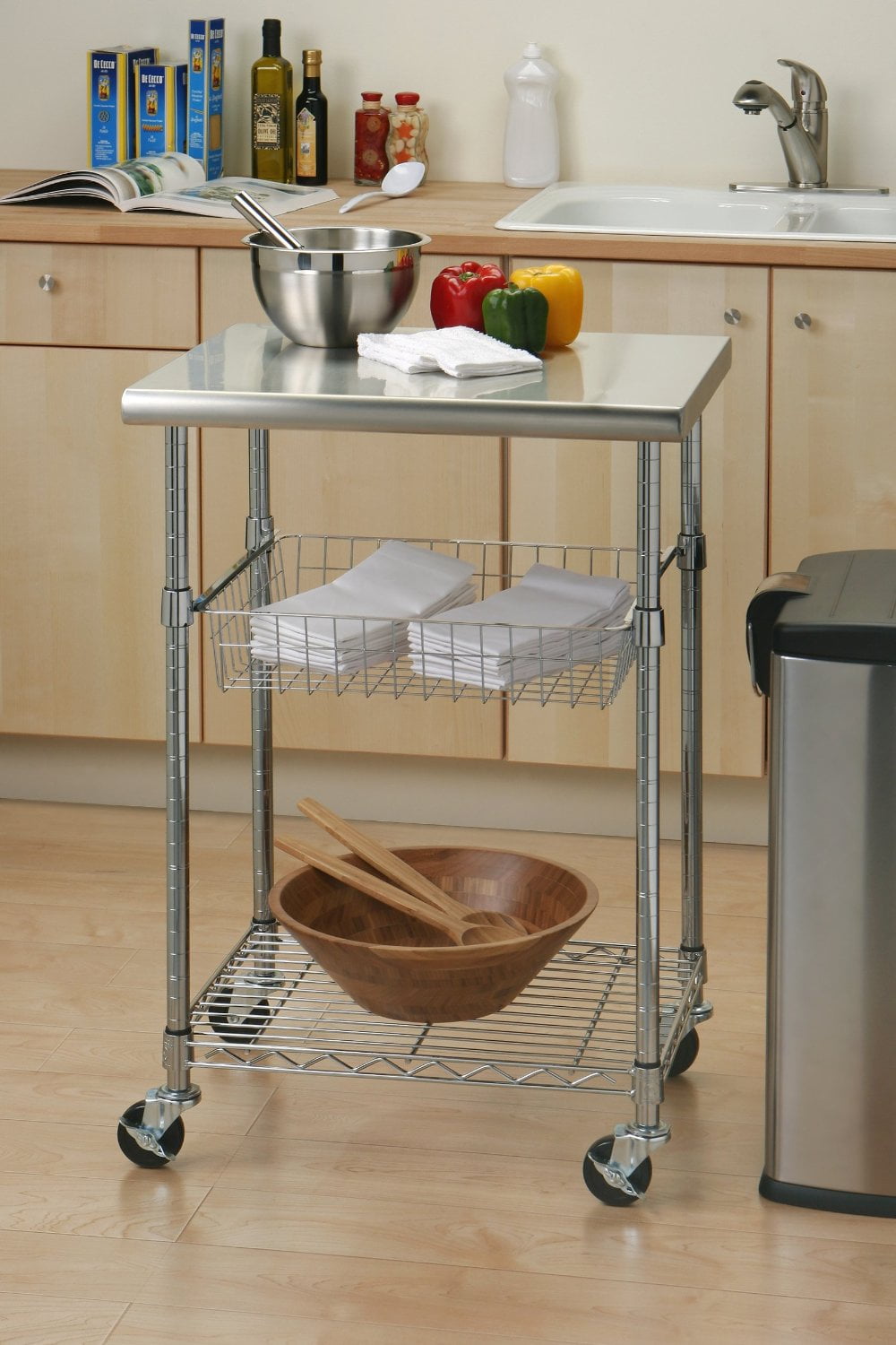 Seville Clics Stainless Steel Professional Kitchen Cart Cutting Seville Clics Stainless Steel Professional Kitchen Cart Cutting Table