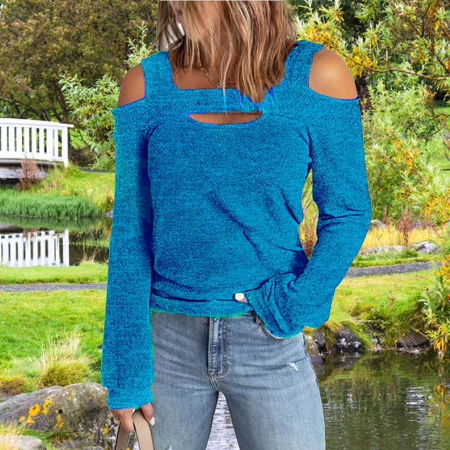 Top Con Hombros Descubiertos Para Mujer, Blusa Informal Con Cuello Cuadrado, Diseño Recortado Transpirable Para Uso Diario ANGGREK Cocina, Decoración y Otros