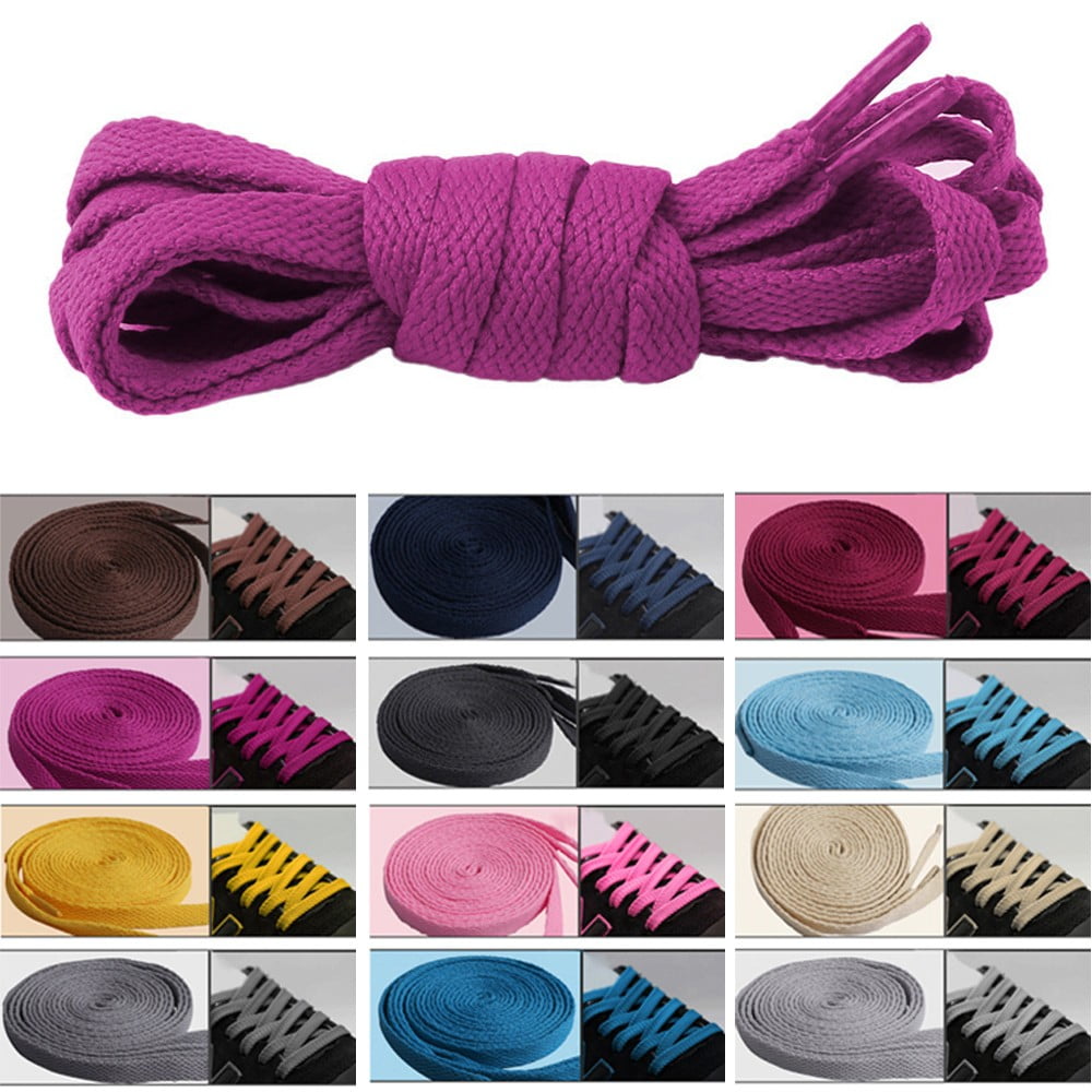 Polyester Cotton Sneaker SHOELACES Many Colors Shoe Lace Strings FLAT Athletic