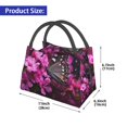 thumbnail image 2 of Yiaed Pink Blossoms Butterfly Print Lunch box lunch bag Portable Insulated Lunch Box for Women Men Cooler Tote Bag with Front Pocket for Work Picnic Travel, 2 of 6