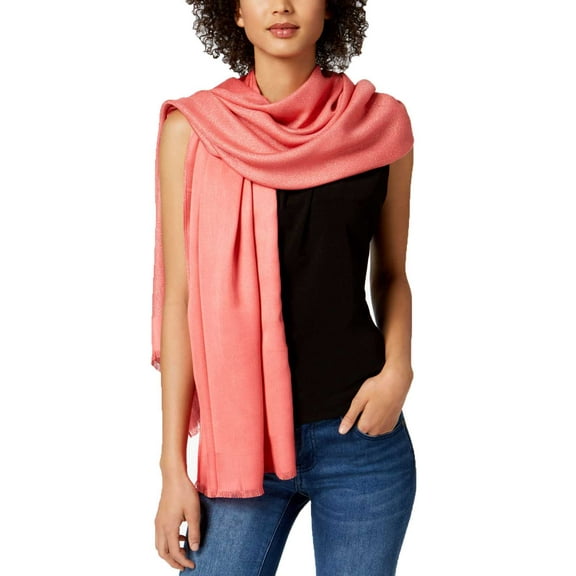 INC International Concepts Women’s Reversible Shine Wraps, Papaya, One Size