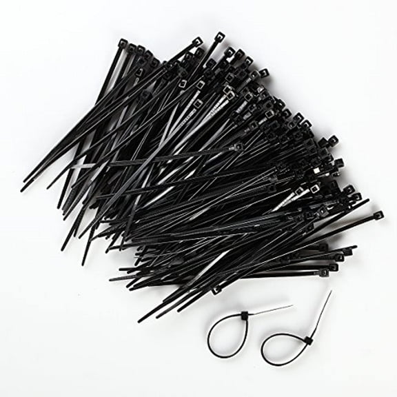 Performance Master 1000 Pcs Black 4" Wire Cable Zip Ties Nylon Tie Wraps for Home Office Garage Workshop Heavy Duty