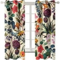thumbnail image 2 of YELDAN Flower Curtains, Colorful Blackout Curtains for Living Room Bedroom, Thermal Insulated Grommet Drapes, Decorative Patterned Window Treatments, 63 Inch Length 2 Panels, 2 of 8