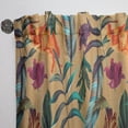 thumbnail image 3 of DESIGN ART Designart 'Retro Tropical Flowers and Feathers' Vintage Curtain Single Panel 52 in. wide x 120 in. high - 1 Panel 120 Inches, 3 of 5
