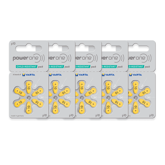 Power One size 10 No Mercury Hearing Aid Batteries (30 Batteries)