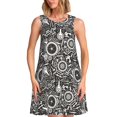 thumbnail image 1 of Vsdgher Pièces de Vélos Robes d'Été Imprimées pour Femmes Robe de Plage Décontractée Col en U Sans Manches Robe d'Été Ample avec Poche, 1 of 7