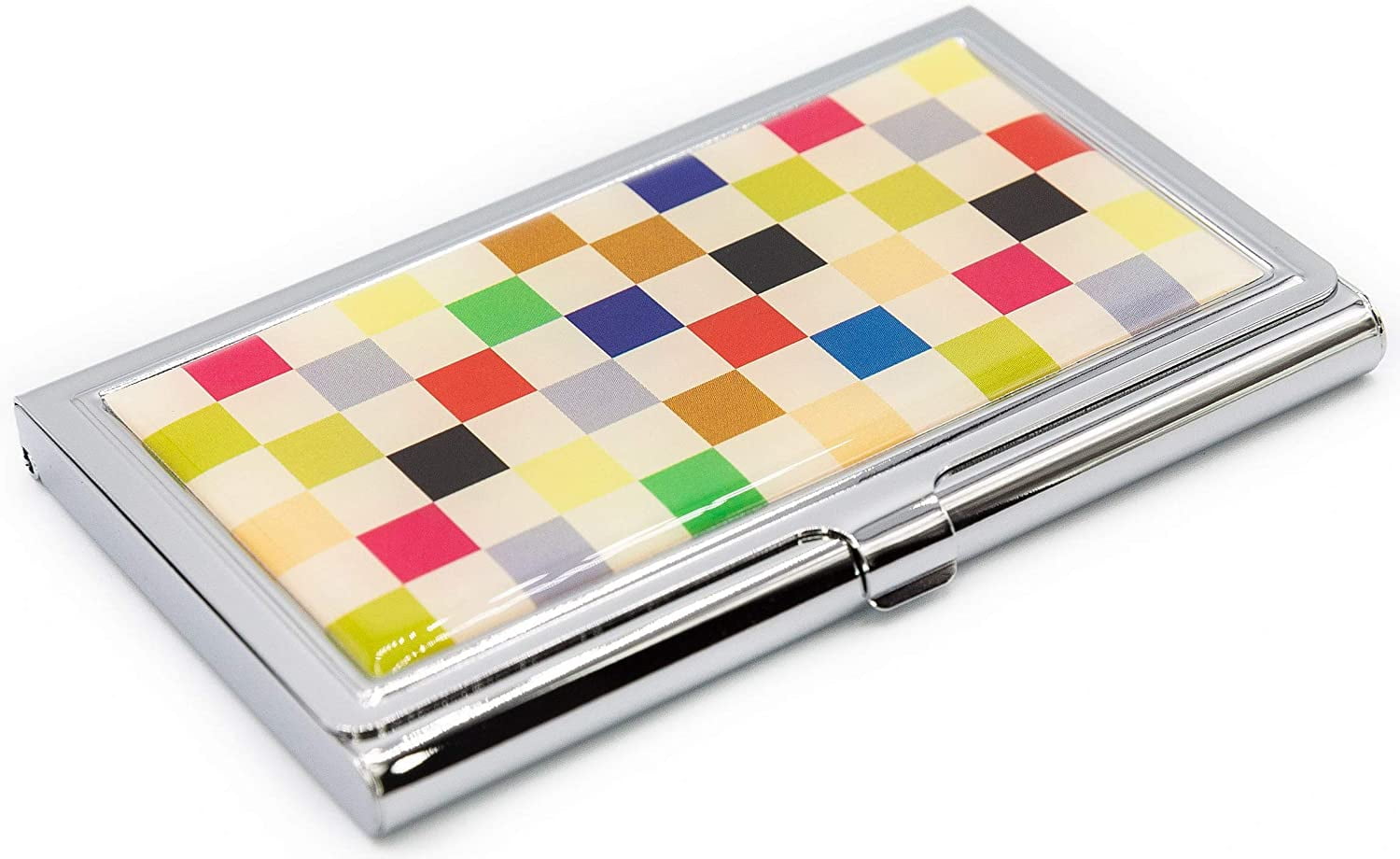 Slim Business Card Holder (Checkerboard Rainbow)