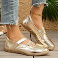 thumbnail image 5 of Women's Mary Jane Sneakers Glossy Leather Lightweight Slip on Casual Tennis Shoes Shiny Barefoot Ballet Flat Shoes, 5 of 8