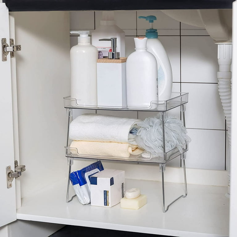 Homgreen Pull Out Under Sink Cabinets Organizer, Stackable 2 Tier