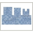 thumbnail image 2 of HOME WEAVERS Grandeur 4-Piece Microfiber Bath Rug Set, Non-Slip, Ultra-Absorbent, Quick-Dry, Machine Washable, Blue, 2 of 9