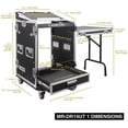 thumbnail image 7 of Sound Town 14U PA DJ Pro Audio Rack/Road ATA Case with 2U Drawer, 11U Slant Mixer Top, DJ Work Table, Casters, Pro Tour Grade (MR-DR14UT), 7 of 7