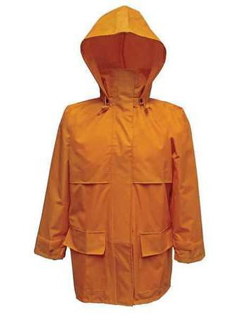 Size Small Unisex Yellow SBR Rubber Rain Jacket with Hood & Rain Bib Overall 